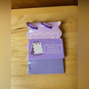 Purple Desktop Flip Calendar with Fold Out Stand | New